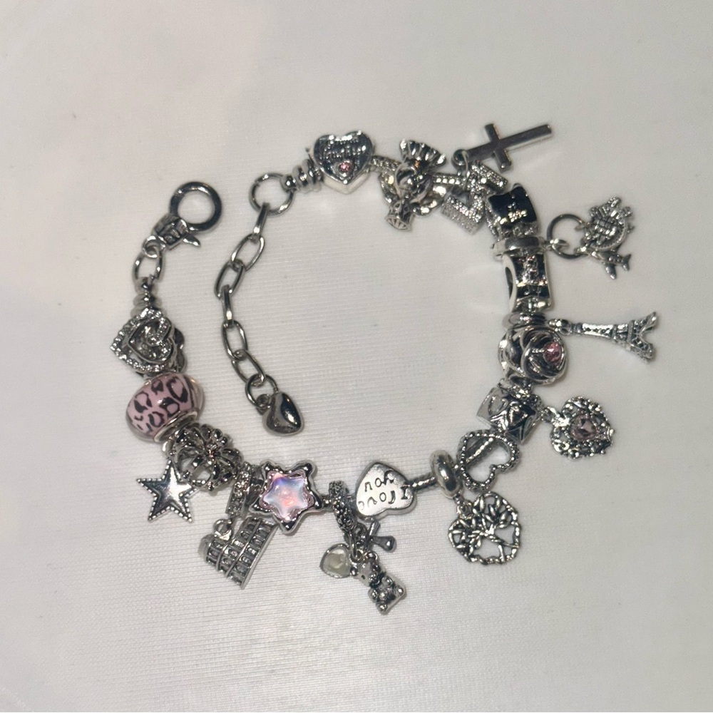 Elegant Silver Charm Bracelet - Picture 5 of 6